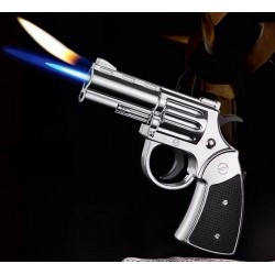 zapalovač - revolver stříbrný