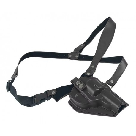 revolverové pouzdro pro praváka - černé, koženkové